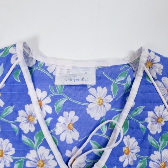 Vintage coord set daisy shorts crop top blouse reworked upcycled high waisted - Picture 6 of 7